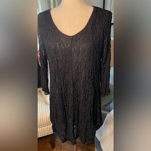 Surrealist Black Lace Swing Style Tunic with Lined Bodice Size 3 (XL)